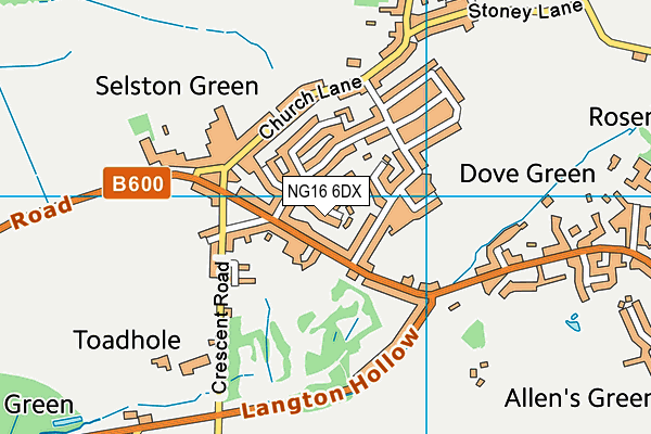 NG16 6DX map - OS VectorMap District (Ordnance Survey) NG16 6DX map - OS VectorMap District (Ordnance Survey)
