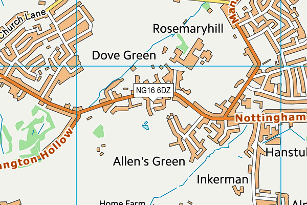 NG16 6DZ map - OS VectorMap District (Ordnance Survey)