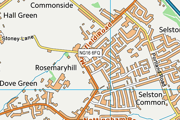 NG16 6FQ map - OS VectorMap District (Ordnance Survey) NG16 6FQ map - OS VectorMap District (Ordnance Survey)