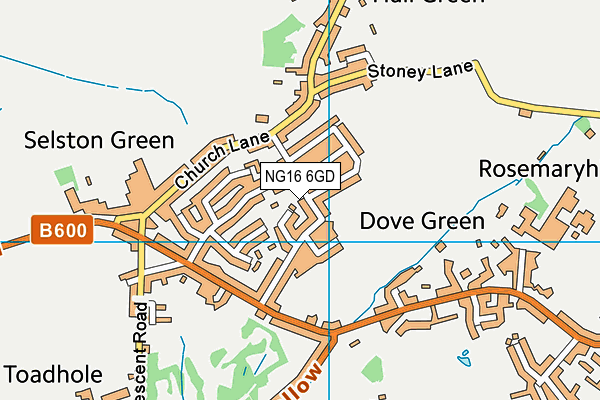 NG16 6GD map - OS VectorMap District (Ordnance Survey) NG16 6GD map - OS VectorMap District (Ordnance Survey)