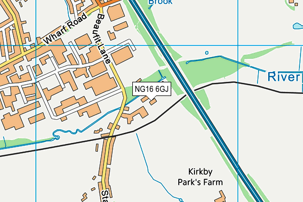 NG16 6GJ map - OS VectorMap District (Ordnance Survey)