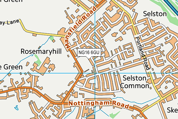 NG16 6GU map - OS VectorMap District (Ordnance Survey) NG16 6GU map - OS VectorMap District (Ordnance Survey)