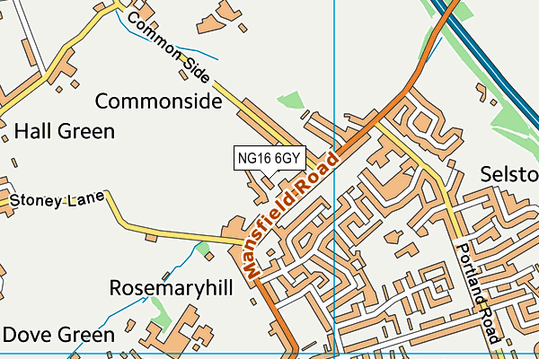 NG16 6GY map - OS VectorMap District (Ordnance Survey) NG16 6GY map - OS VectorMap District (Ordnance Survey)