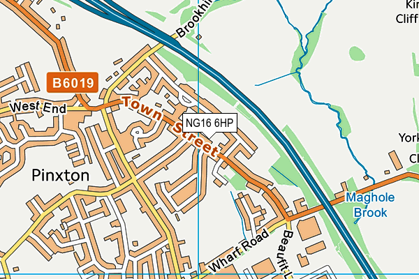 NG16 6HP map - OS VectorMap District (Ordnance Survey) NG16 6HP map - OS VectorMap District (Ordnance Survey)