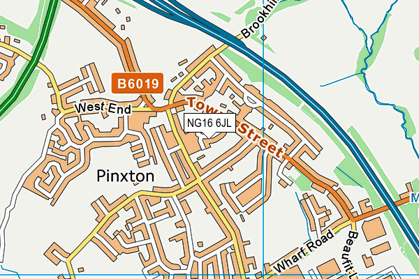 NG16 6JL map - OS VectorMap District (Ordnance Survey) NG16 6JL map - OS VectorMap District (Ordnance Survey)