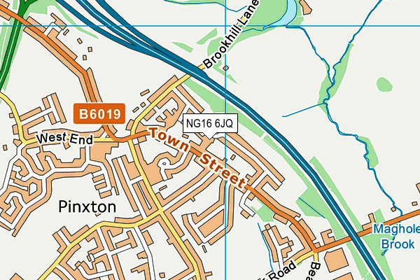 NG16 6JQ map - OS VectorMap District (Ordnance Survey) NG16 6JQ map - OS VectorMap District (Ordnance Survey)