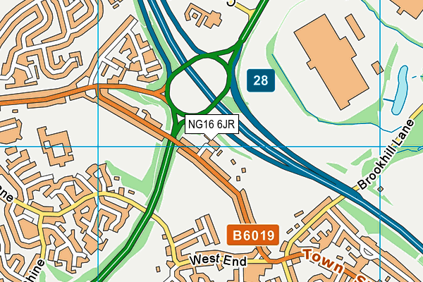 NG16 6JR map - OS VectorMap District (Ordnance Survey) NG16 6JR map - OS VectorMap District (Ordnance Survey)