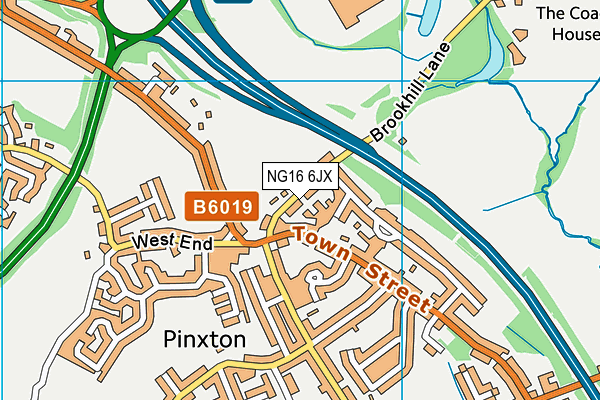 NG16 6JX map - OS VectorMap District (Ordnance Survey) NG16 6JX map - OS VectorMap District (Ordnance Survey)