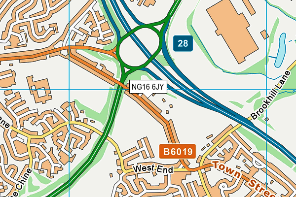 NG16 6JY map - OS VectorMap District (Ordnance Survey) NG16 6JY map - OS VectorMap District (Ordnance Survey)