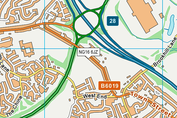 NG16 6JZ map - OS VectorMap District (Ordnance Survey) NG16 6JZ map - OS VectorMap District (Ordnance Survey)