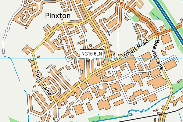 NG16 6LN map - OS VectorMap District (Ordnance Survey) NG16 6LN map - OS VectorMap District (Ordnance Survey)