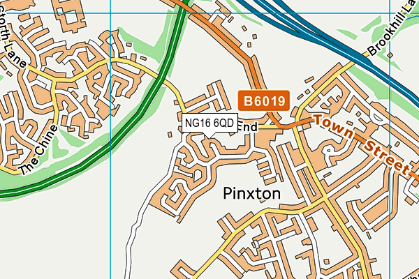 NG16 6QD map - OS VectorMap District (Ordnance Survey) NG16 6QD map - OS VectorMap District (Ordnance Survey)