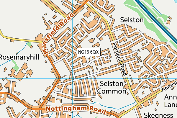 NG16 6QX map - OS VectorMap District (Ordnance Survey) NG16 6QX map - OS VectorMap District (Ordnance Survey)