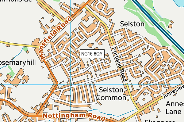 NG16 6QY map - OS VectorMap District (Ordnance Survey)