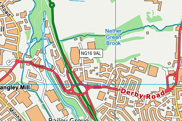 NG16 9AL map - OS VectorMap District (Ordnance Survey)