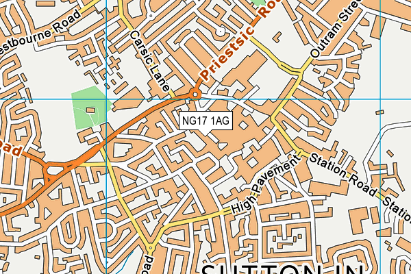 NG17 1AG map - OS VectorMap District (Ordnance Survey) NG17 1AG map - OS VectorMap District (Ordnance Survey)
