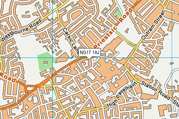 NG17 1AJ map - OS VectorMap District (Ordnance Survey) NG17 1AJ map - OS VectorMap District (Ordnance Survey)