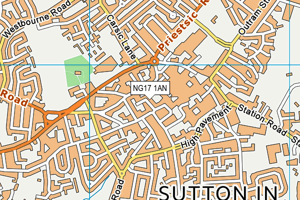 NG17 1AN map - OS VectorMap District (Ordnance Survey) NG17 1AN map - OS VectorMap District (Ordnance Survey)