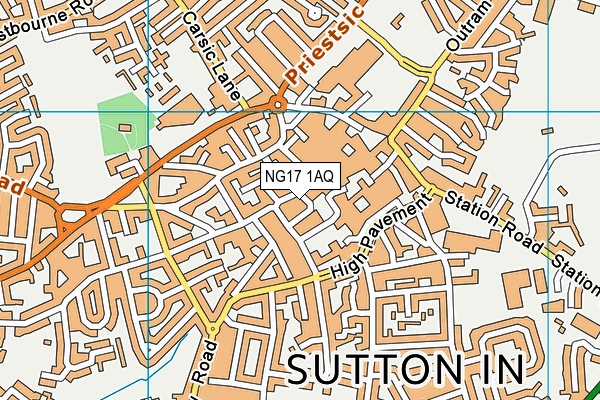 NG17 1AQ map - OS VectorMap District (Ordnance Survey) NG17 1AQ map - OS VectorMap District (Ordnance Survey)