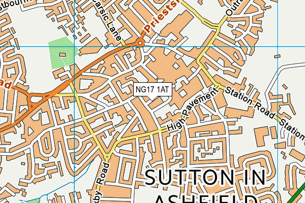 NG17 1AT map - OS VectorMap District (Ordnance Survey) NG17 1AT map - OS VectorMap District (Ordnance Survey)