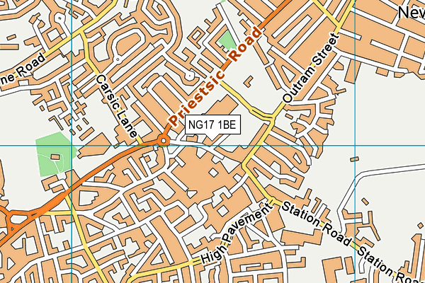 NG17 1BE map - OS VectorMap District (Ordnance Survey) NG17 1BE map - OS VectorMap District (Ordnance Survey)