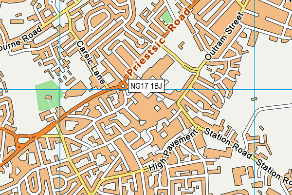 NG17 1BJ map - OS VectorMap District (Ordnance Survey) NG17 1BJ map - OS VectorMap District (Ordnance Survey)