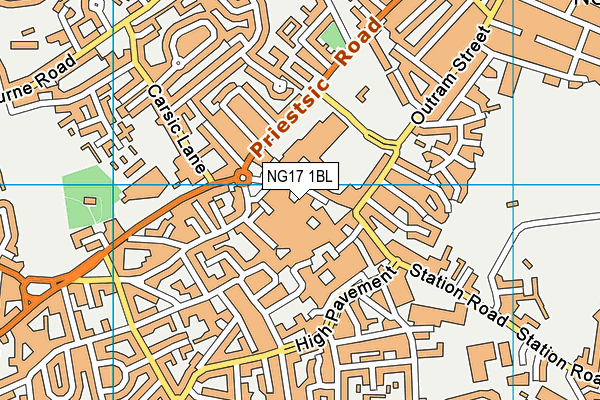 NG17 1BL map - OS VectorMap District (Ordnance Survey) NG17 1BL map - OS VectorMap District (Ordnance Survey)