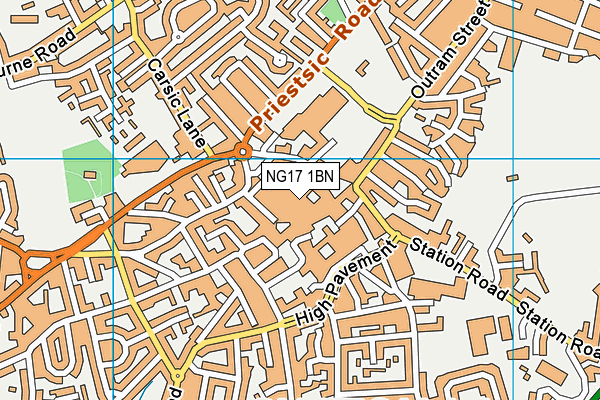 NG17 1BN map - OS VectorMap District (Ordnance Survey) NG17 1BN map - OS VectorMap District (Ordnance Survey)