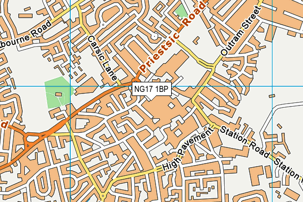 NG17 1BP map - OS VectorMap District (Ordnance Survey) NG17 1BP map - OS VectorMap District (Ordnance Survey)
