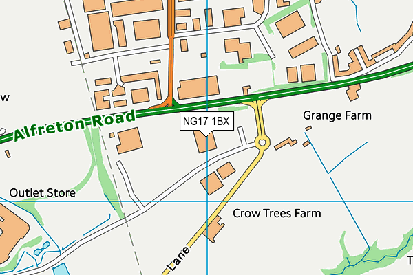 NG17 1BX map - OS VectorMap District (Ordnance Survey) NG17 1BX map - OS VectorMap District (Ordnance Survey)