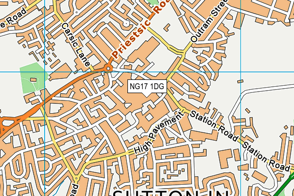 NG17 1DG map - OS VectorMap District (Ordnance Survey) NG17 1DG map - OS VectorMap District (Ordnance Survey)