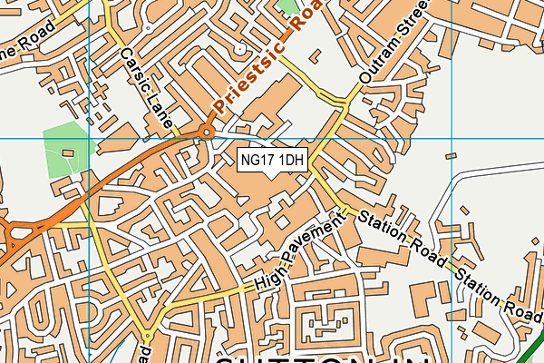 NG17 1DH map - OS VectorMap District (Ordnance Survey) NG17 1DH map - OS VectorMap District (Ordnance Survey)