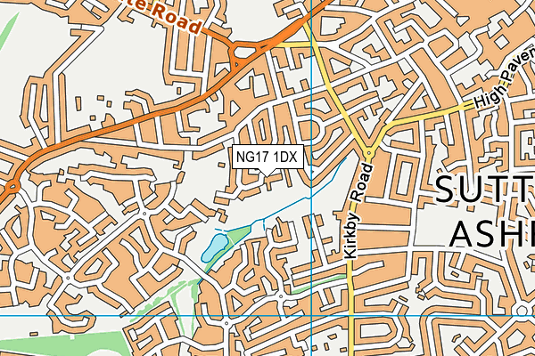 NG17 1DX map - OS VectorMap District (Ordnance Survey) NG17 1DX map - OS VectorMap District (Ordnance Survey)