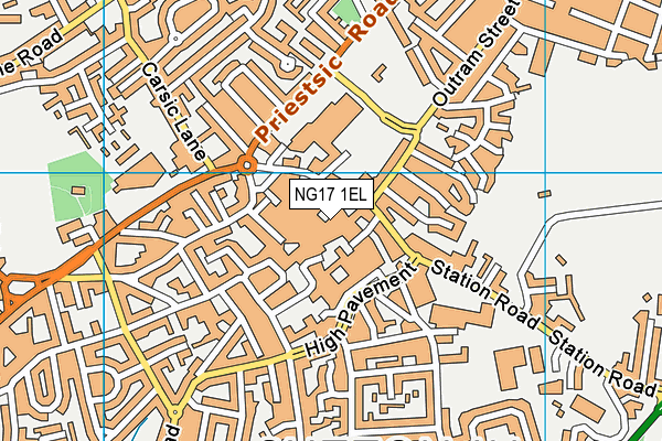 NG17 1EL map - OS VectorMap District (Ordnance Survey) NG17 1EL map - OS VectorMap District (Ordnance Survey)