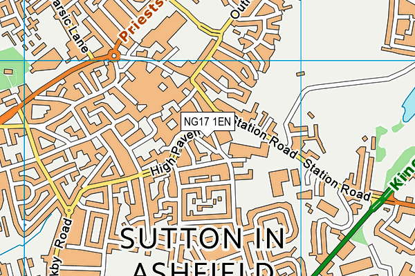 NG17 1EN map - OS VectorMap District (Ordnance Survey) NG17 1EN map - OS VectorMap District (Ordnance Survey)