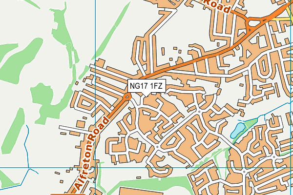 NG17 1FZ map - OS VectorMap District (Ordnance Survey) NG17 1FZ map - OS VectorMap District (Ordnance Survey)