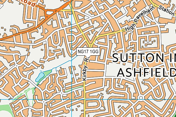 NG17 1GG map - OS VectorMap District (Ordnance Survey) NG17 1GG map - OS VectorMap District (Ordnance Survey)