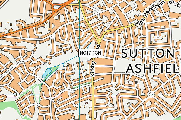 NG17 1GH map - OS VectorMap District (Ordnance Survey) NG17 1GH map - OS VectorMap District (Ordnance Survey)