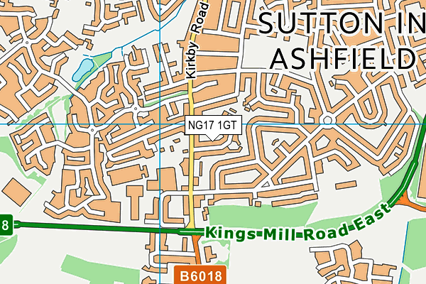 NG17 1GT map - OS VectorMap District (Ordnance Survey) NG17 1GT map - OS VectorMap District (Ordnance Survey)