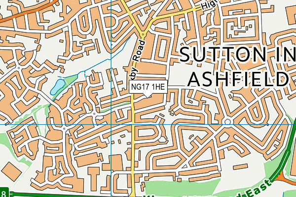 NG17 1HE map - OS VectorMap District (Ordnance Survey) NG17 1HE map - OS VectorMap District (Ordnance Survey)
