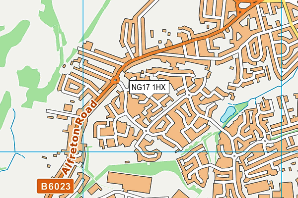 NG17 1HX map - OS VectorMap District (Ordnance Survey) NG17 1HX map - OS VectorMap District (Ordnance Survey)