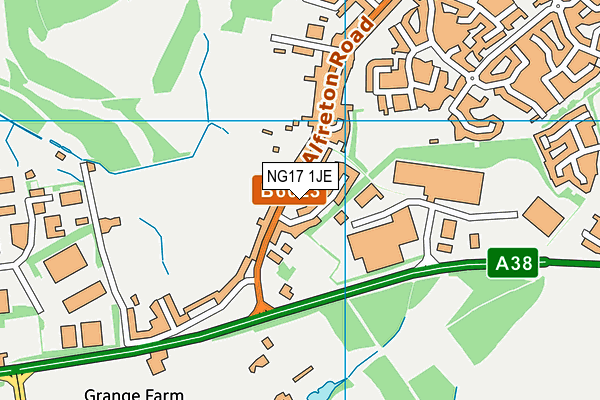 NG17 1JE map - OS VectorMap District (Ordnance Survey)
