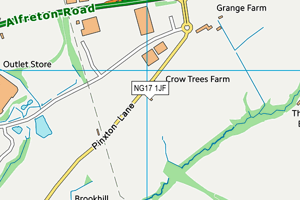 NG17 1JF map - OS VectorMap District (Ordnance Survey) NG17 1JF map - OS VectorMap District (Ordnance Survey)