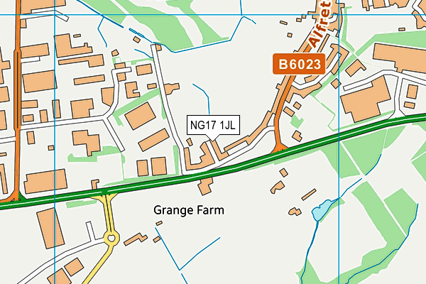 NG17 1JL map - OS VectorMap District (Ordnance Survey)
