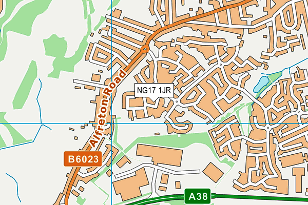 NG17 1JR map - OS VectorMap District (Ordnance Survey) NG17 1JR map - OS VectorMap District (Ordnance Survey)