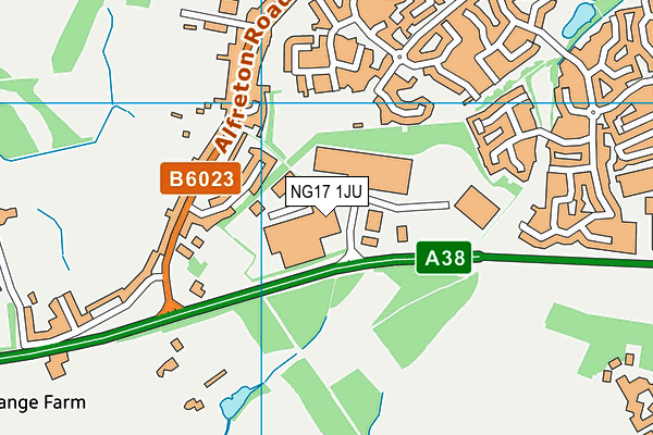 NG17 1JU map - OS VectorMap District (Ordnance Survey) NG17 1JU map - OS VectorMap District (Ordnance Survey)