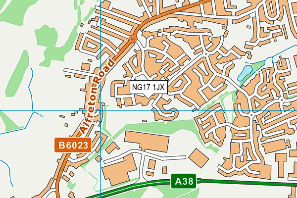 NG17 1JX map - OS VectorMap District (Ordnance Survey) NG17 1JX map - OS VectorMap District (Ordnance Survey)