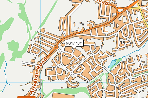 NG17 1JY map - OS VectorMap District (Ordnance Survey) NG17 1JY map - OS VectorMap District (Ordnance Survey)
