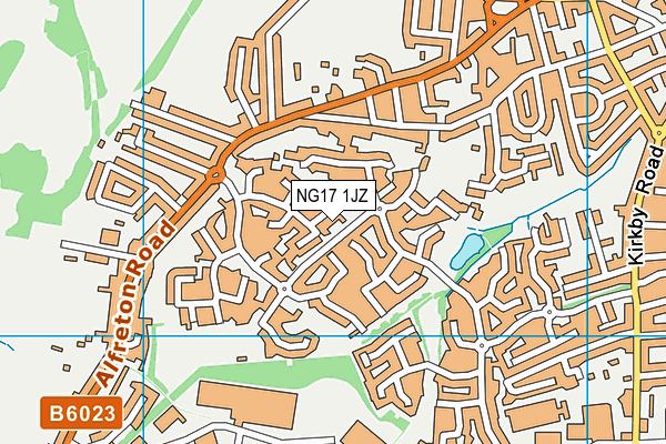 NG17 1JZ map - OS VectorMap District (Ordnance Survey) NG17 1JZ map - OS VectorMap District (Ordnance Survey)