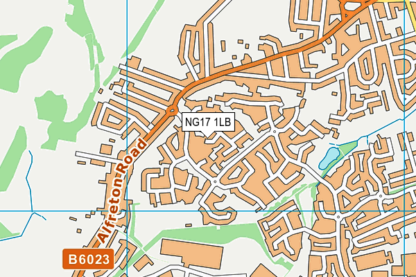 NG17 1LB map - OS VectorMap District (Ordnance Survey) NG17 1LB map - OS VectorMap District (Ordnance Survey)